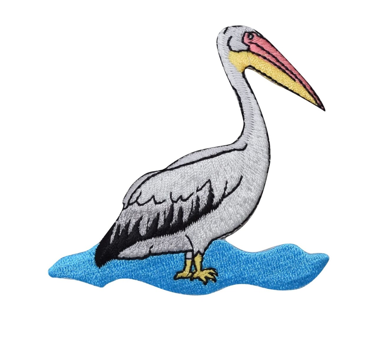 Pelican in Water, Birds, Beach, Tropical, Embroidered, Iron on Patch